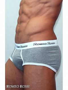 Набор хлопковых брифов из 5 штук серого цвета Romeo Rossi RTRR366-03